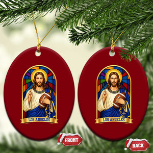Los Angeles Jesus Game Day Faith Ceramic Ornament Christian Sports Fan Pride