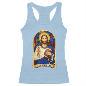 Los Angeles Jesus Game Day Faith Racerback Tank Top Christian Sports Fan Pride