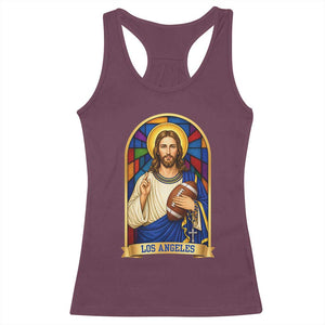 Los Angeles Jesus Game Day Faith Racerback Tank Top Christian Sports Fan Pride