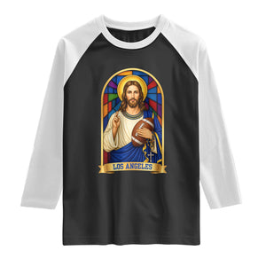 Los Angeles Jesus Game Day Faith Raglan Shirt Christian Sports Fan Pride