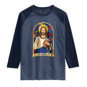 Los Angeles Jesus Game Day Faith Raglan Shirt Christian Sports Fan Pride