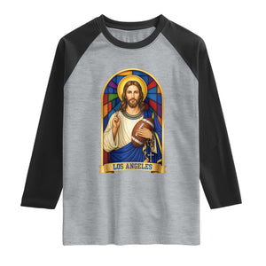 Los Angeles Jesus Game Day Faith Raglan Shirt Christian Sports Fan Pride