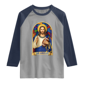 Los Angeles Jesus Game Day Faith Raglan Shirt Christian Sports Fan Pride