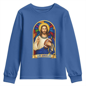 Los Angeles Jesus Game Day Faith Youth Sweatshirt Christian Sports Fan Pride