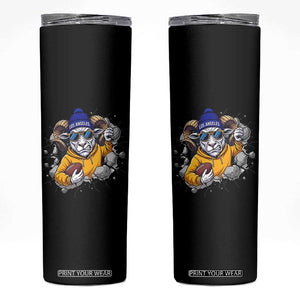 Los Angeles Sports Fan Gift Skinny Tumbler Angry Ram Face Cracked Wall