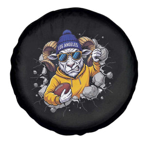 Los Angeles Sports Fan Gift Spare Tire Cover Angry Ram Face Cracked Wall