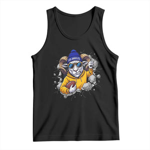 Los Angeles Sports Fan Gift Tank Top Angry Ram Face Cracked Wall