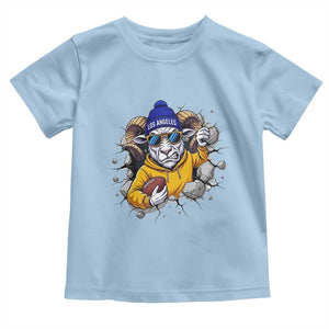 Los Angeles Sports Fan Gift Toddler T Shirt Angry Ram Face Cracked Wall