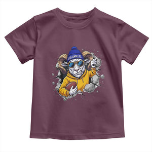 Los Angeles Sports Fan Gift Toddler T Shirt Angry Ram Face Cracked Wall