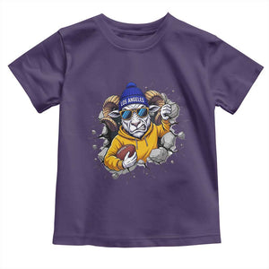 Los Angeles Sports Fan Gift Toddler T Shirt Angry Ram Face Cracked Wall
