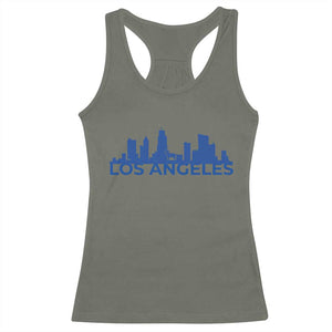 Vintage Los Angeles Skyline Ram Fan Racerback Tank Top Football Lover Gift