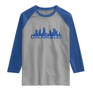 Vintage Los Angeles Skyline Ram Fan Raglan Shirt Football Lover Gift
