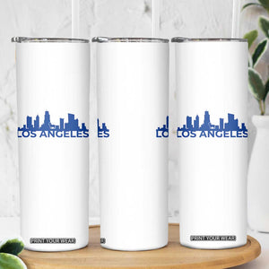 Vintage Los Angeles Skyline Ram Fan Skinny Tumbler Football Lover Gift
