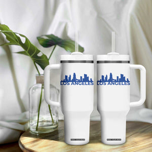 Vintage Los Angeles Skyline Ram Fan Tumbler With Handle Football Lover Gift
