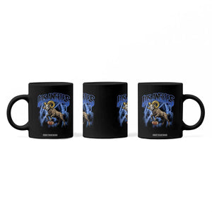 Gothic Lightning Ram Skull Coffee Mug Game Day Sports Fan Gift