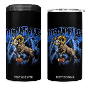 Gothic Lightning Ram Skull 4 in 1 Can Cooler Tumbler Game Day Sports Fan Gift