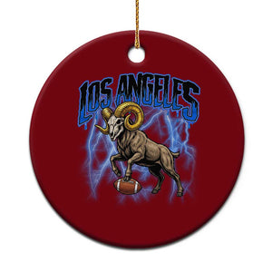 Gothic Lightning Ram Skull Ceramic Ornament Game Day Sports Fan Gift