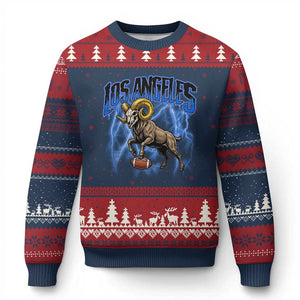Gothic Lightning Ram Skull Ugly Christmas Sweater Game Day Sports Fan Gift