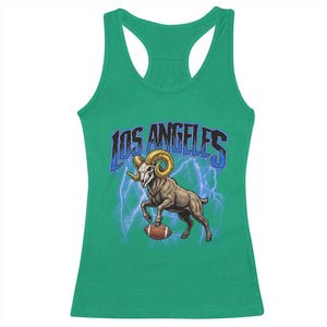 Gothic Lightning Ram Skull Racerback Tank Top Game Day Sports Fan Gift