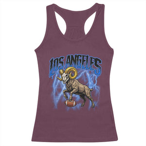 Gothic Lightning Ram Skull Racerback Tank Top Game Day Sports Fan Gift