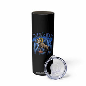Gothic Lightning Ram Skull Skinny Tumbler Game Day Sports Fan Gift