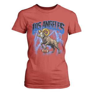Gothic Lightning Ram Skull T Shirt For Women Game Day Sports Fan Gift