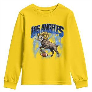 Gothic Lightning Ram Skull Youth Sweatshirt Game Day Sports Fan Gift