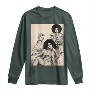 Vintage 70s Afro Queen Black Girl Pride Fashion Long Sleeve Shirt