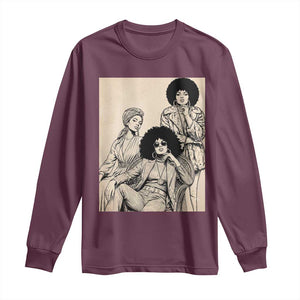 Vintage 70s Afro Queen Black Girl Pride Fashion Long Sleeve Shirt