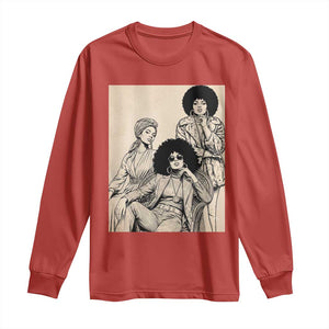 Vintage 70s Afro Queen Black Girl Pride Fashion Long Sleeve Shirt