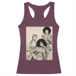 Vintage 70s Afro Queen Black Girl Pride Fashion Racerback Tank Top