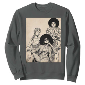 Vintage 70s Afro Queen Black Girl Pride Fashion Sweatshirt