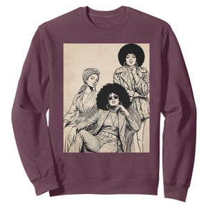 Vintage 70s Afro Queen Black Girl Pride Fashion Sweatshirt