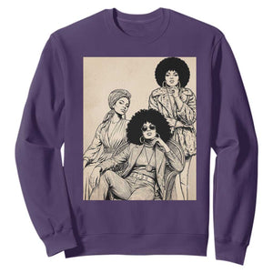 Vintage 70s Afro Queen Black Girl Pride Fashion Sweatshirt