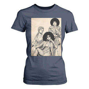 Vintage 70s Afro Queen Black Girl Pride Fashion T Shirt For Women