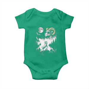 Cool Ram Wearing Sunglasses Moon Nature Vintage Graphic Baby Onesie