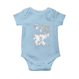 Cool Ram Wearing Sunglasses Moon Nature Vintage Graphic Baby Onesie