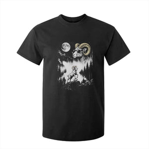 Cool Ram Wearing Sunglasses Moon Nature Vintage Graphic T Shirt For Kid