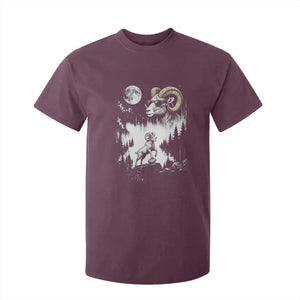 Cool Ram Wearing Sunglasses Moon Nature Vintage Graphic T Shirt For Kid