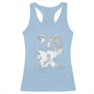 Cool Ram Wearing Sunglasses Moon Nature Vintage Graphic Racerback Tank Top