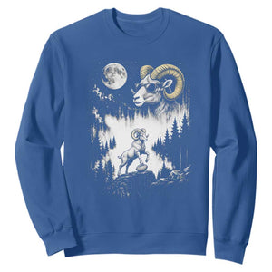 Cool Ram Wearing Sunglasses Moon Nature Vintage Graphic Sweatshirt