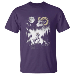 Cool Ram Wearing Sunglasses Moon Nature Vintage Graphic T Shirt