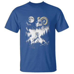 Cool Ram Wearing Sunglasses Moon Nature Vintage Graphic T Shirt