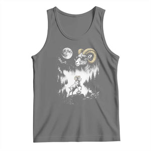 Cool Ram Wearing Sunglasses Moon Nature Vintage Graphic Tank Top