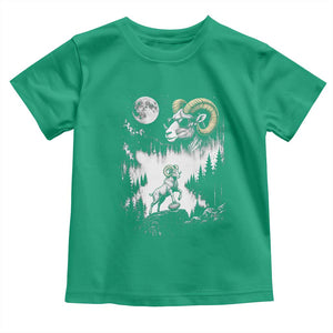 Cool Ram Wearing Sunglasses Moon Nature Vintage Graphic Toddler T Shirt