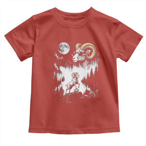 Cool Ram Wearing Sunglasses Moon Nature Vintage Graphic Toddler T Shirt