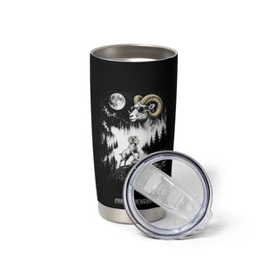 Cool Ram Wearing Sunglasses Moon Nature Vintage Graphic Tumbler Cup