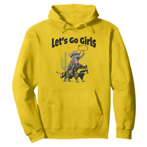 Cowboy Frog Riding Raccoon Hoodie Let's Go Girls TS12 Daisy Print Your Wear