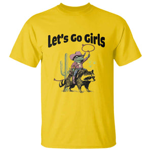 Cowboy Frog Riding Raccoon T Shirt Let's Go Girls TS12 Daisy Print Your Wear