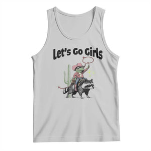 Cowboy Frog Riding Raccoon Tank Top Let's Go Girls TS12 Ash Print Your Wear